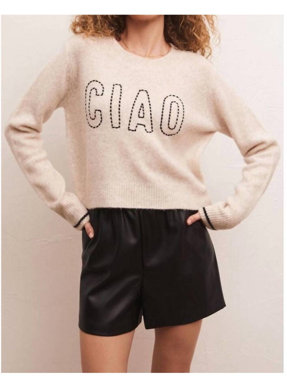 Z SUPPLY milan ciao sweater in cream size M